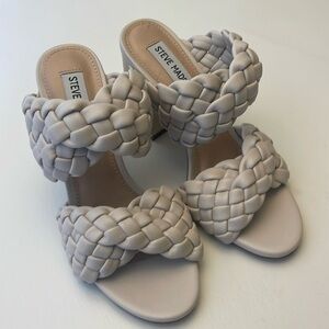 Steve Madden Women’s Twisted Braided Sandals / Greyish Cream/ Size 6M